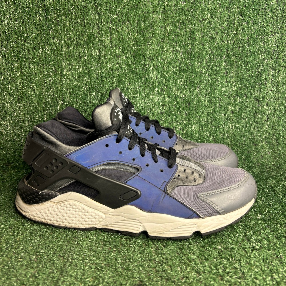 Nike Air Huarache Run Iridescent Blue Grey Athletic Sneaker Shoes Mens Size 10